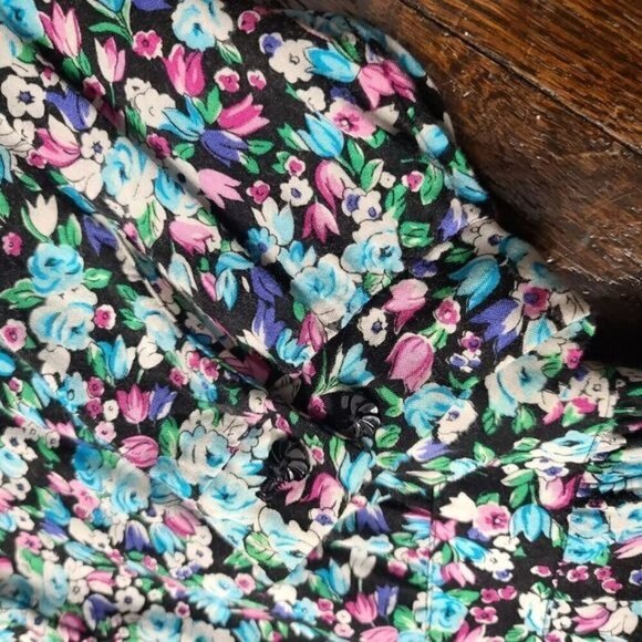 Vintage Dainty Blue Pink Cottagecore Floral Dress - Picture 14 of 16